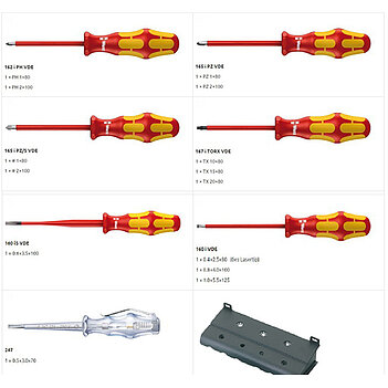 Набор отверток диэлектрических WERA Kraftform Big Pack 100 VDE 14 шт. (05105631001)