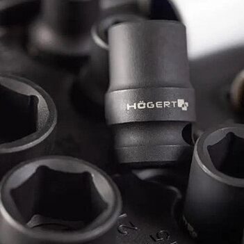 Набір головок 6-гранних ударних подовжених Hoegert Cr-Mo 1/2" 12 шт. (HT4R052)