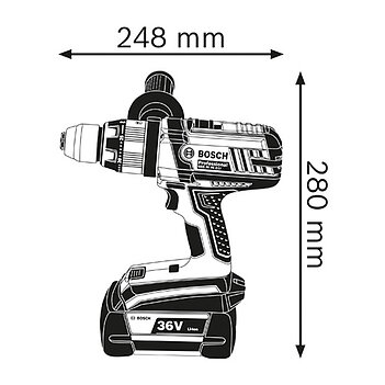 Аккумуляторная ударная дрель-шуруповерт Bosch GSB 36 VE-2-LI (06019C1103) - без аккумулятора и зарядного устройства