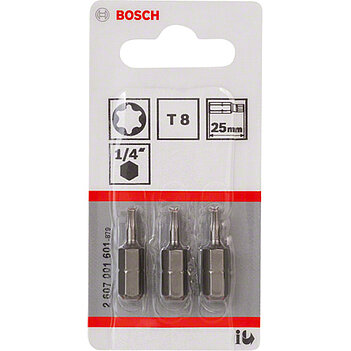 Бита Torx Bosch 1/4" T8 Extra-Hart 3 шт. (2607001601)