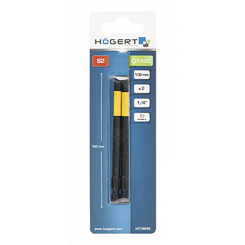 Бита ударная магнитная Torx Hoegert S2 1/4" T30 2 шт. (HT1S695)