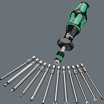Отвертка динамометрическая с набором бит WERA Kraftform Kompakt 60 Torque 1,2-3,0 Нм 17 шт. (05059293001)