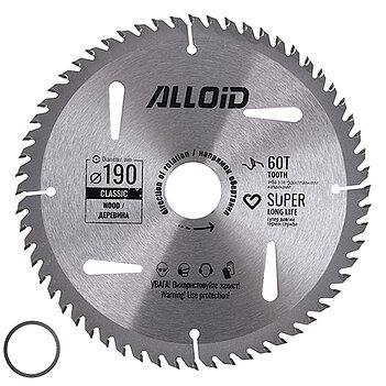 Диск пиляльний по дереву Alloid 190х30,0/25,40 мм (WS-19060)
