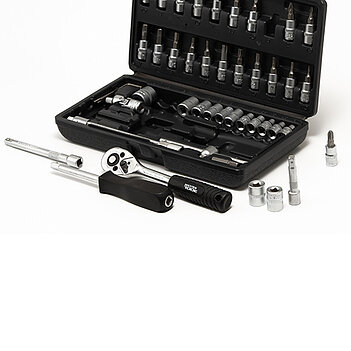 Набір інструментів MASTERTOOL Cr-V 1/4" 46 шт. 6PT (78-6046)