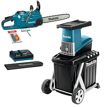 Акумуляторна ланцюгова пила Makita + подрібнювач садовий (SET-UC015GT101-1125)