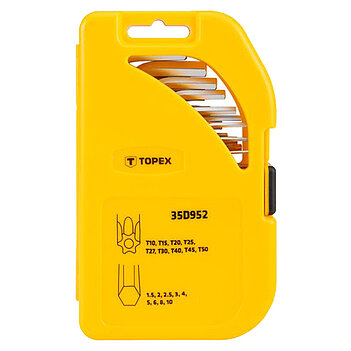 Набор ключей Hex / Torx Г-образных TOPEX Cr-V 18 ед. (35D952)