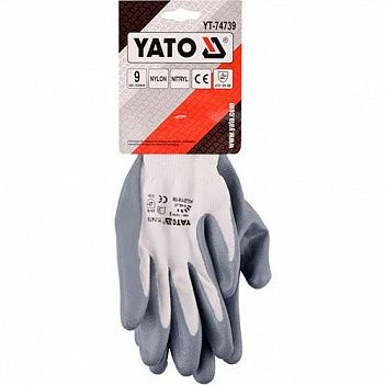 Перчатки синтетические маслостойкие Yato размер L / р.9 (YT-74739)