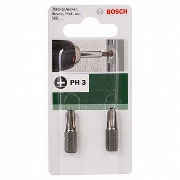 Бита Phillips Bosch 1/4" PH3 2шт (2609255915)