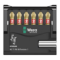 Набор бит WERA Bit-Check 7 PH BiTorsion 1 1/4" 7 шт. (05056291001)