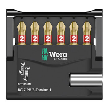 Набор бит WERA Bit-Check 7 PH BiTorsion 1 1/4" 7 шт. (05056291001)