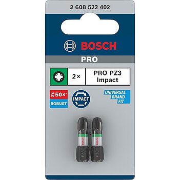 Бита Pozidriv ударная Bosch Impact Control 1/4" PZ3 2 шт. (2608522402)