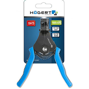 Кліщі обтискні для зняття ізоляції Hoegert SK5 168 мм (HT1P188)