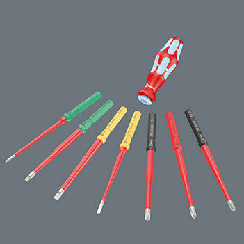 Викрутка зі змінними стрижнями діелектрична WERA Kraftform Kompakt VDE Stainless 17 Slim 1 TIE 17 шт. (05006631001) нержавіюча сталь