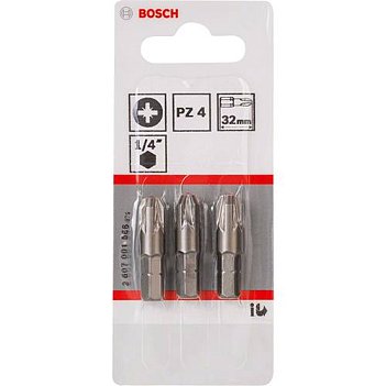 Бита Pozidriv Bosch 1/4" PZ4 3шт (2607001566)