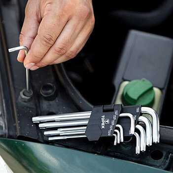 Набор ключей Torx Г-образных удлиненных с отверстием TOPEX Cr-V 9 ед. (35D951)