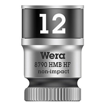 Головка торцевая 6-гранная WERA Zyklop 8790 HMB HF Cr-V 3/8" 12 мм с фиксирующей функцией (05003746001)