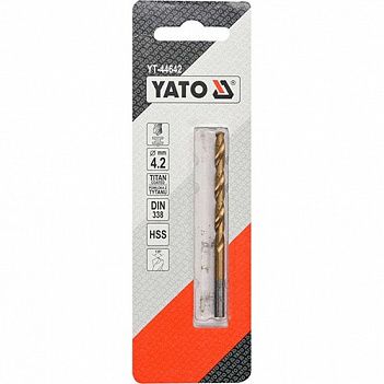 Сверло по металлу Yato HSS-TiN 4,2x75мм 1шт (YT-44642)