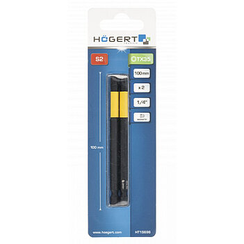 Бита ударная магнитная Torx Hoegert S2 1/4" T35 2 шт. (HT1S696)