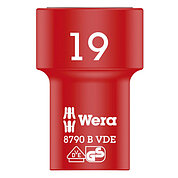 Головка торцевая 6-гранная диэлектрическая WERA Zyklop 8790 B VDE 3/8" 19 мм (05004963001)