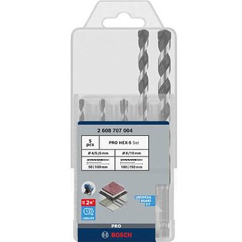 Набор сверл по бетону Bosch PRO HEX-5 Drill Bit Set 5 шт. (2608707004)