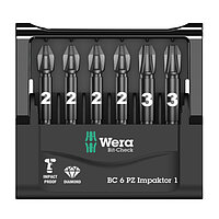 Набор бит ударных WERA Bit-Check 6 PZ Impaktor 1 1/4" 6 шт. (05057692001)