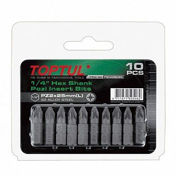 Бита Pozidriv Toptul 1/4" PZ2 10ед. (FSCA0802G)