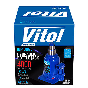 Домкрат гидравлический бутылочный VITOL 4 т (DB-40002C)