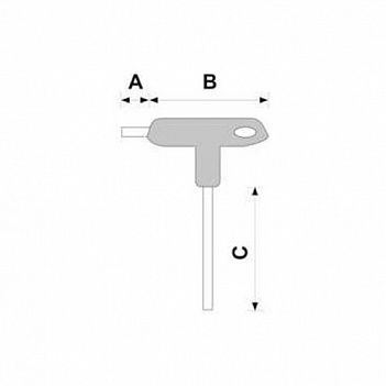 Ключ Torx Г-образный VOREL T10 с отверстием (56630)