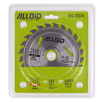 Диск пиляльний по дереву Alloid 125х22,20 мм (WS-12524)