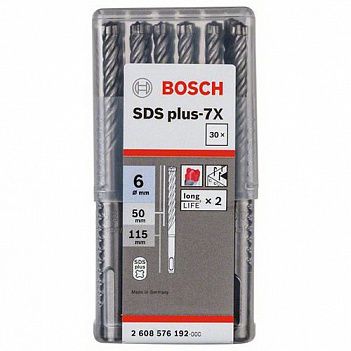 Бур по бетону Bosch SDS-Plus 6x50x115мм 30шт. (2608576192)