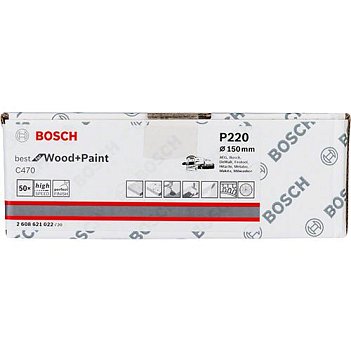 Шлифовальный круг Bosch Best for Wood+Paint 150мм Р220 50шт (2608621022)