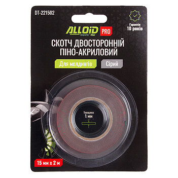 Скотч двухсторонний Alloid Pro 15мм х 2м 1 шт. (DT-221502)