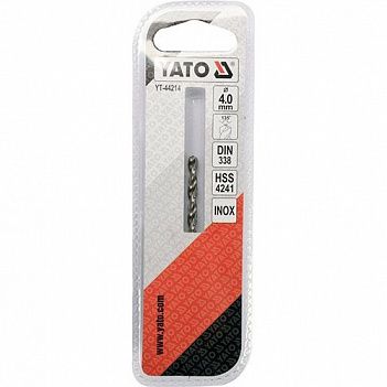 Сверло по металлу Yato Premium HSS 4,0x75мм 1шт (YT-44214)