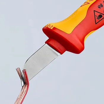Нож для снятия изоляции диэлектрический KNIPEX 190 мм 1000V VDE (98 52)