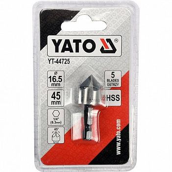 Зенкер по металлу Yato HSS 16,5x45мм 1шт (YT-44725)