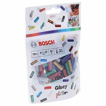Клеевые стержни Bosch Gluey 7x20 мм 70 шт с блестками (2608002006)