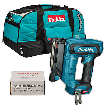Степлер гвоздезабивной аккумуляторный Makita + сумка + гвозди 10000 шт. (SET-PT001GZ-0725) - без аккумулятора и зарядного устройства Степлер гвоздезабивной аккумуляторный Makita + сумка + гвозди 10000 шт. (SET-PT001GZ-0725) - без аккумулятора и зарядного устройства