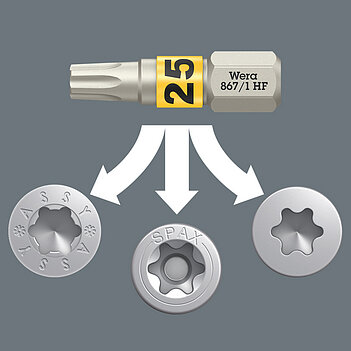 Набір біт WERA Bit-Check 6 Wood TX HF 1 1/4" 6 шт. з фіксувальною функцією (05056470001)