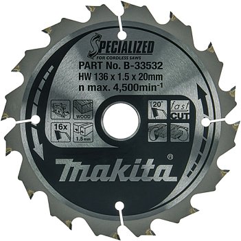 Диск пильный по дереву Makita 136x20x1,0мм (B-33532)