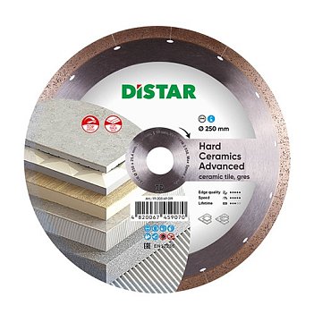 Диск алмазний суцільний Distar 1A1R Hard ceramics Advanced 250x25,4x1,5 мм (11120349019)
