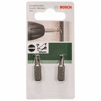 Бита Slotted Bosch 1/4" SL4,5 2шт (2609255908)