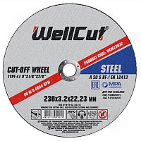 Круг отрезной по металлу WellCut 230x3,2x22,23мм (WCM23032)