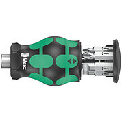 Викрутка з набором біт WERA Kraftform Kompakt Stubby Magazin 4 7 шт. коротка (05008877001)