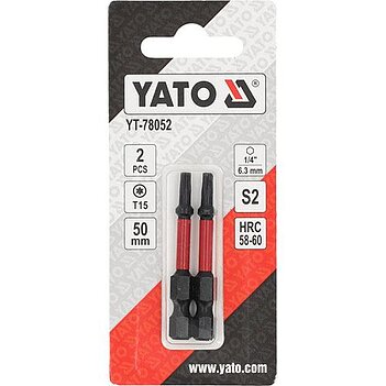 Бита ударная Torx Yato 1/4" T15 2 шт. (YT-78052)