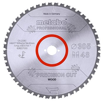 Диск пиляльний по дереву Metabo Precision Cut 305x30,0 мм (628227000)