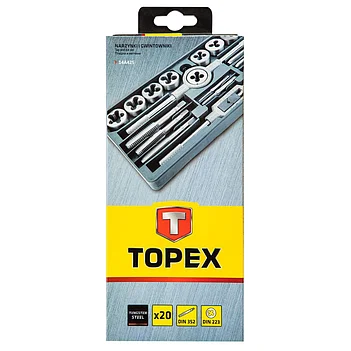 Набір мітчиків і плашок TOPEX M3-M12 20 шт. (14A425)