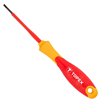 Отвертка шлицевая диэлектрическая TOPEX Cr-Mo SL2,5 мм x 75 мм 1000V (39D470)