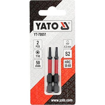 Бита ударная Torx Yato 1/4" T10 2 шт. (YT-78051)