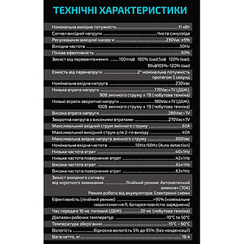 Інвертор напруги гібридний Forte Axpert MAX E-11K TWIN (142513)
