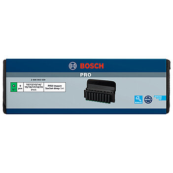 Набор головок 6-гранных ударных удлиненных Bosch 1/2" 9 шт. (2608003039)